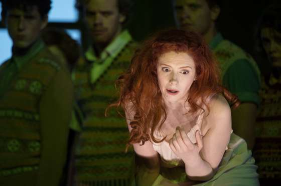 Singers Patricia Petibon featuring Ginevra performs Georg Friedrich Haendel's opera 'Ariodante' directed by Andrea Marcon and staged by Richard Jones during their last rehearsal as part of the Aix International Festival of Lyric Art at the Archeveche Theatre in the French southeastern city of Aix-en-Provence on June 28, 2014. AFP PHOTO / BERTRAND LANGLOIS        (Photo credit should read BERTRAND LANGLOIS/AFP/Getty Images)