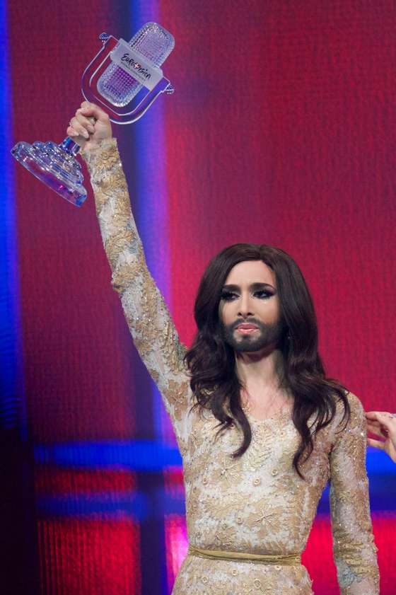 COPENHAGEN, DENMARK - MAY 10: Conchita Wurst of Austria wins the Eurovision Song Contest 2014 on May 10, 2014 in Copenhagen, Denmark. (Photo by Ragnar Singsaas/Getty Images)