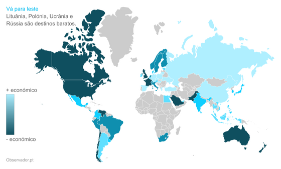 VÃ¡ para leste: LituÃ¢nia, PolÃ³nia, UcrÃ¢nia e RÃºssia sÃ£o destinos baratos.