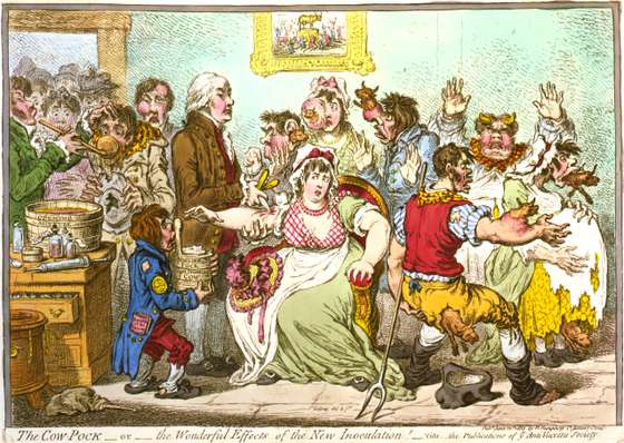 James Gillray, The Cow-Pock&acirc;or&acirc;the Wonderful Effects of the New Inoculation! (1802)