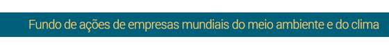 Fundo de aÃ§Ãµes de empresas mundiais do meio ambiente e do clima