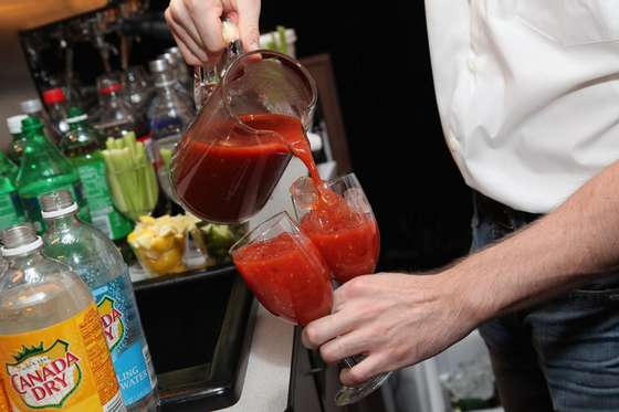 NEW YORK, NY - SEPTEMBER 09: A bartender serves Bloody Mary cocktail at the GQ & Nordstrom Launch Pop-Up Store at Nordstrom's Treasure & Bond Store on September 9, 2012 in New York City. (Photo by Rob Kim/Getty Images GQ)