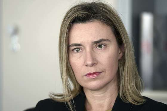 European Union foreign policy chief Federica Mogherini speaks during an interview at the European Parliament in Strasbourg, eastern France, on February 11, 2015.  AFP PHOTO / FREDERICK FLORIN        (Photo credit should read FREDERICK FLORIN/AFP/Getty Images)