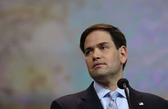 NASHVILLE, TN - APRIL 10:  U.S. Sen. Marco Rubio (R-FL) speaks during the NRA-ILA Leadership Forum at the 2015 NRA Annual Meeting & Exhibits on April 10, 2015 in Nashville, Tennessee. The annual NRA meeting and exhibit runs through Sunday.  (Photo by Justin Sullivan/Getty Images)