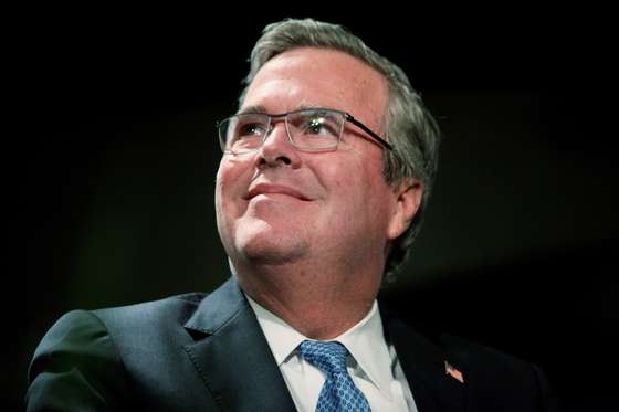 WOODBURY, NEW YORK - FEBRUARY 24: Former Florida Governor Jeb Bush speaks during a Long Island Association luncheon with LIA President and CEO Kevin S. Law at the Crest Hollow Country Club in Woodbury, New York on February 24, 2014. (Photo by Andy Jacobsohn/Getty Images)