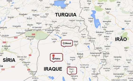 A cidade de Tikrit pode ter sido reconquistada como estrat&Atilde;&copy;gia para retomar as cidades de Hatra e Mossul - Google Maps