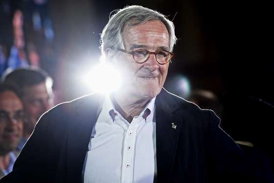 Convergencia i Unio (CIU) party's candidate for mayor of Barcelona and current mayor, Xavier Trias gestures following the results in Spain's municipal and regional elections in Barcelona on May 24, 2015.  Spain's "Indignado" protest movement won the most votes in the race for mayor of Barcelona on today and came second in Madrid where it could forge a governing coalition, near-complete results showed.   AFP PHOTO / JOSEP LAGO        (Photo credit should read JOSEP LAGO/AFP/Getty Images)