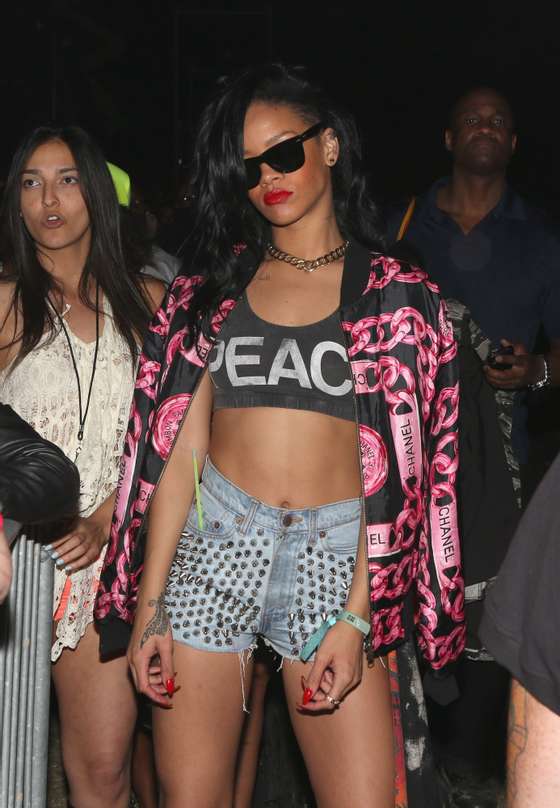 INDIO, CA - APRIL 15: Singer Rihanna in the audience during day 3 of the 2012 Coachella Valley Music & Arts Festival at the Empire Polo Field on April 15, 2012 in Indio, California. (Photo by Christopher Polk/Getty Images for Coachella)