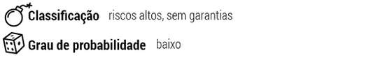 ClassificaÃ§Ã£o: riscos altos, sem garantias; Grau de probabilidade: baixo