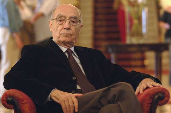 SAN SEBASTIAN, SPAIN - SEPTEMBER 29: Portuguese nobel Prize winner and official juror for the San Sebastian Film Festival Jose Saramago poses on September 29, 2006 San Sebastian, Spain. (Photo by Ander Gillenea/Getty Images)