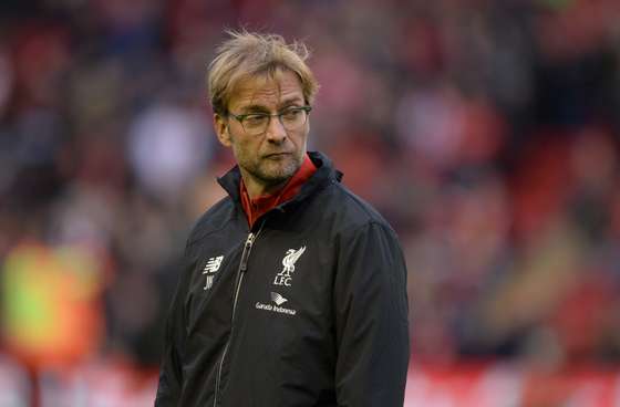Liverpool's German manager Jurgen Klopp on the pitch ahead of the English Premier League football match between Liverpool and Southampton at Anfield stadium in Liverpool, north west England on October 25, 2015. AFP PHOTO / OLI SCARFF RESTRICTED TO EDITORIAL USE. No use with unauthorized audio, video, data, fixture lists, club/league logos or 'live' services. Online in-match use limited to 75 images, no video emulation. No use in betting, games or single club/league/player publications. (Photo credit should read OLI SCARFF/AFP/Getty Images)