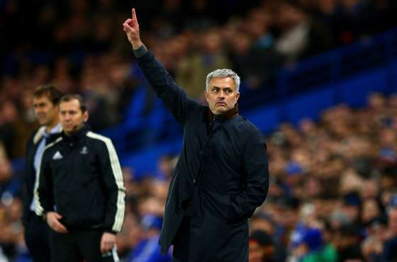 LONDON, ENGLAND - DECEMBER 09: Jose Mourinho manager of Chelsea reacts during the UEFA Champions League Group G match between Chelsea FC and FC Porto at Stamford Bridge on December 9, 2015 in London, United Kingdom. (Photo by Clive Mason/Getty Images)