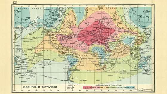 mapa com tempo de viagem