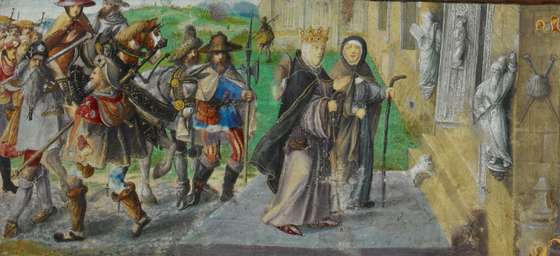 A_Rainha_Santa_Isabel_em_peregrina&Atilde;&sect;&Atilde;&pound;o_a_Santiago_de_Compostela