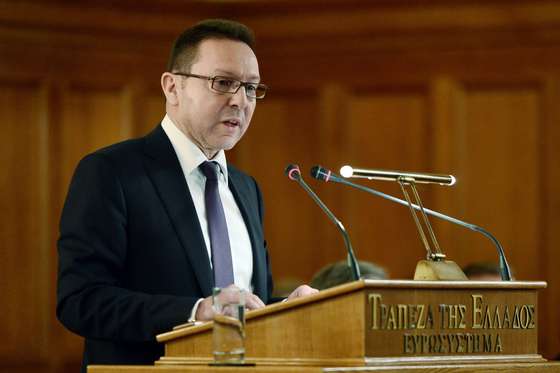 Bank's of Greece governor Yannis Stournaras presents bank's annual report in Athens on February 26, 2015. Greece now has "relatively few" problems left to solve following a "very rough" several years of recession and harsh austerity cuts, the country's central bank said in a cautiously upbeat annual report."In the past few years, we have covered some very rough ground at high cost to the whole of Greek society," central bank governor Yannis Stournaras said..AFP PHOTO/LOUISA GOULIAMAKI (Photo credit should read LOUISA GOULIAMAKI/AFP/Getty Images)