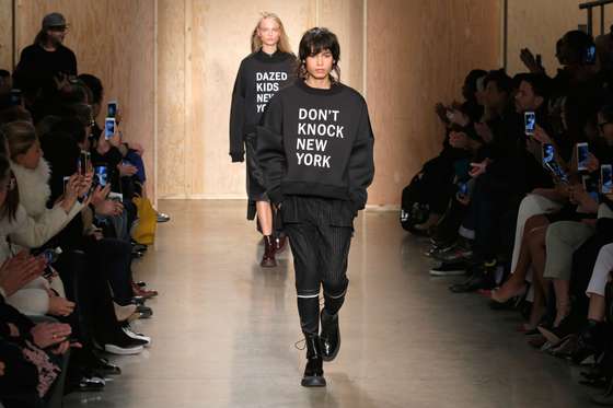 NEW YORK, NY - FEBRUARY 17: Models walk the runway wearing DKNY Women's Fall 2016 during New York Fashion Week: The Shows at Skylight Modern on February 17, 2016 in New York City. (Photo by JP Yim/Getty Images for NYFW: The Shows)