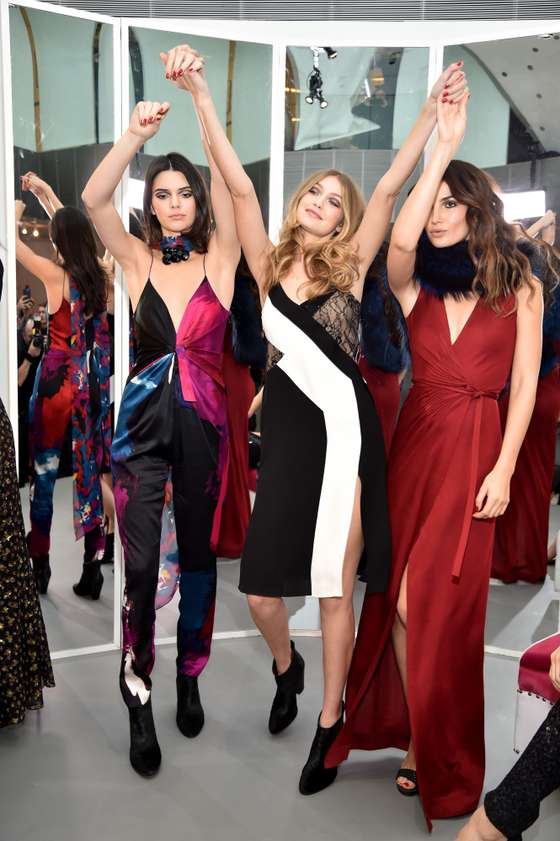 A model poses wearing Diane Von Furstenberg Fall 2016 during New York Fashion Week on February 14, 2016 in New York City.