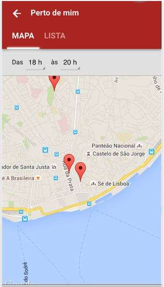 Com a localiza&Atilde;&sect;&Atilde;&pound;o ativa, pode ver no mapa as missas a que pode assistir