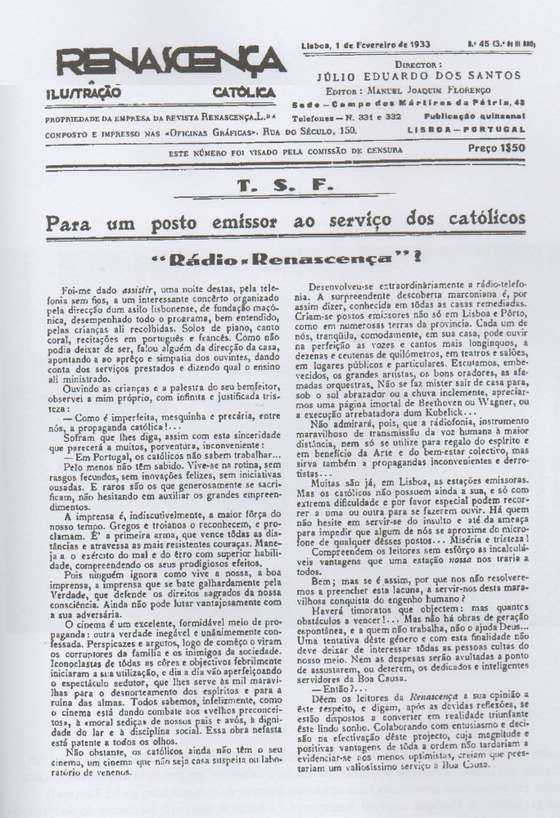 Artigo de Zuzarte Mendon&Atilde;&sect;a na revista Renascen&Atilde;&sect;a, em 1933.