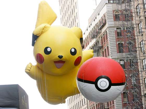 NEW YORK, NY - NOVEMBER 22: The Pikachu Pokemon balloons are seen during the 86th Annual Macy's Thanksgiving Day Parade on November 22, 2012 in New York City. (Photo by Mike Lawrie/Getty Images)
