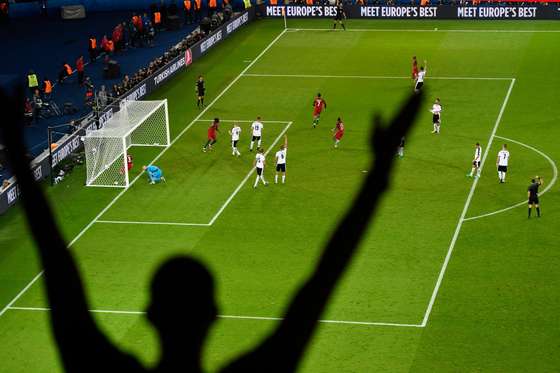PARIS, FRANCE - JUNE 18: A supporter reacts to a Cristiano Ronaldo disalowed goal during the UEFA EURO 2016 Group F match between Portugal and Austria at Parc des Princes on June 18, 2016 in Paris, France. (Photo by Mike Hewitt/Getty Images)