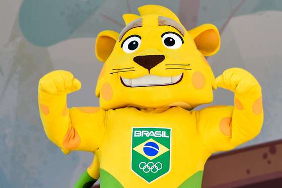RIO DE JANEIRO, BRAZIL - JUNE 23: Brazilian national teams mascot Ginga is introduced by the Brazilian Local Organizing Committee at Parque Aquatico Maria Lenk on June 23, 2015 in Rio de Janeiro, Brazil. (Photo by Buda Mendes/Getty Images)