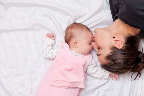 Beautiful, Portrait, Girls, Softness, Month, Cute, Child, Newborn, Baby, Lying Down, Staring, Sleeping, Beauty, Healthy Lifestyle, Caucasian Ethnicity, Hat, New Life, Innocence, Purity, Care, New, Small, Lifestyles, Childhood, Human Face, Daughter, Mother, Parent, Multi-generation Family, Family, People, Gift, Sheet, Bed, 