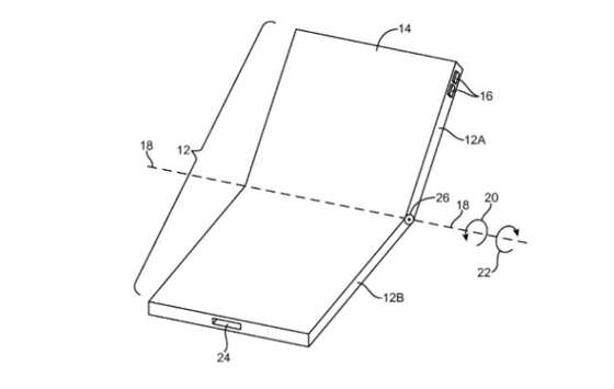 Desenho da patente de smartphone dobr&Atilde;&iexcl;vel.