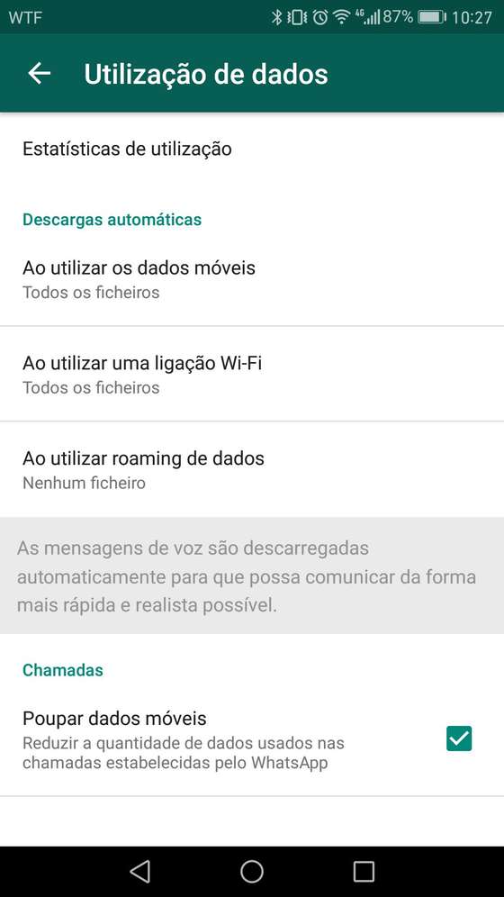 Android UtilizaÃ§Ã£o de dados