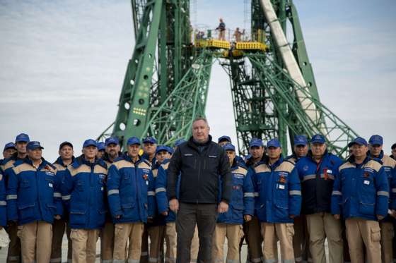 Soyuz 2.1a rocket booster carrying Progress MS-14 lifts off from Baikonur Cosmodrome