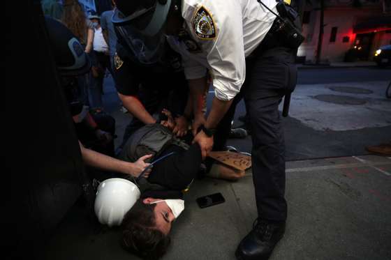 Protesters detained over curfew in NYC