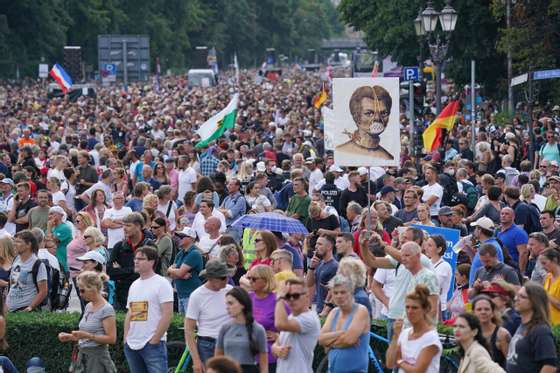 Coronavirus Skeptics And Right-Wing Extremists Protest In Berlin