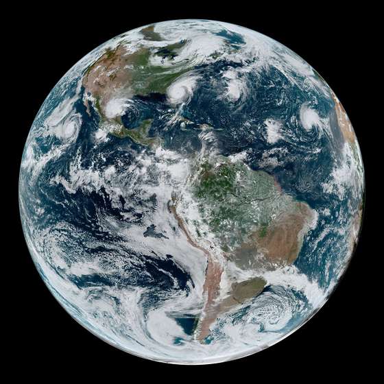 As 5 tempestades bem vis&Atilde;&shy;veis no Atl&Atilde;&cent;ntico nesta foto da NASA