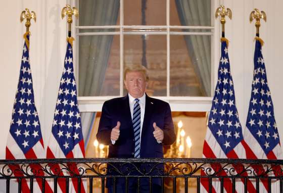 President Trump Arrives Back At White House After Stay At Walter Reed Medical Center For Covid