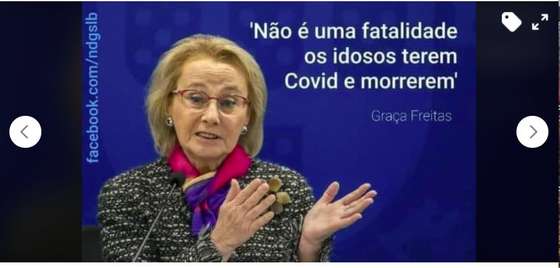 Imagem viral que descontextualiza frase de Gra&Atilde;&sect;a Freitas