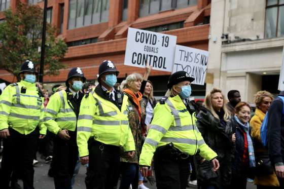 StandUpX protest against Covid-19 measures in London