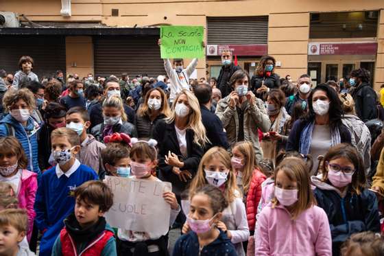 Protest Against The Campania Closure By Governor Vincenzo De Luca