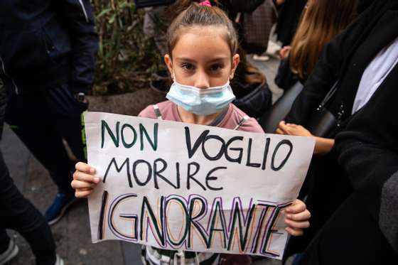 Protest Against The Campania Closure By Governor Vincenzo De Luca