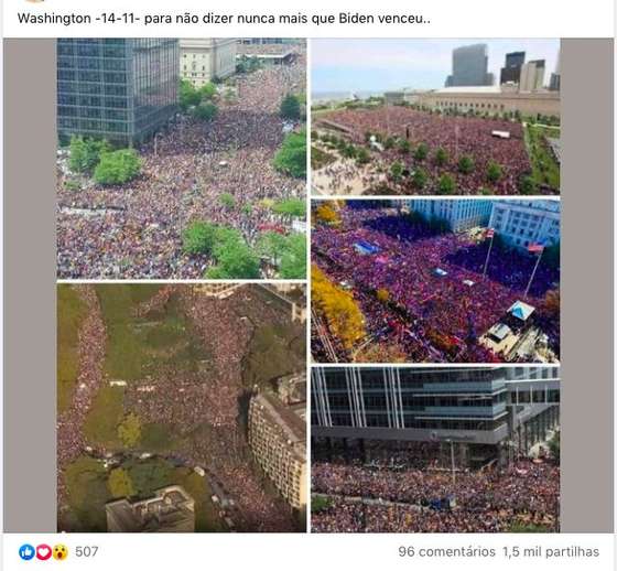 Post viral com 5 fotografias de alegadas manifesta&Atilde;&sect;&Atilde;&micro;es pr&Atilde;&sup3;-Trump.