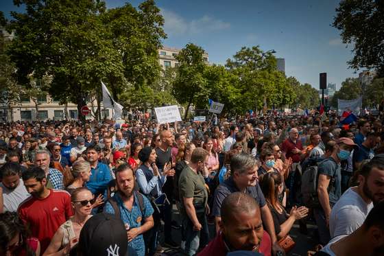 Anti Vaxx Protest Takes Place In Paris