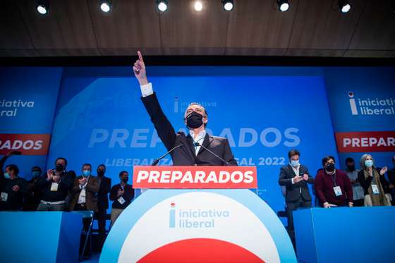 VI Conven&Atilde;&sect;&Atilde;&pound;o da Iniciativa Liberal - IL. O partido re&Atilde;&ordm;ne em conven&Atilde;&sect;&Atilde;&pound;o no Centro de Congressos de Lisboa. Interven&Atilde;&sect;&Atilde;&pound;o de Jo&Atilde;&pound;o Cotrim de Figueiredo, presidente do partido. Lisboa, 12 de dezembro de 2021. JO&Atilde;O PORF&Atilde;RIO/OBSERVADOR