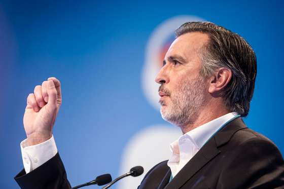 VI Conven&Atilde;&sect;&Atilde;&pound;o da Iniciativa Liberal - IL. O partido re&Atilde;&ordm;ne em conven&Atilde;&sect;&Atilde;&pound;o no Centro de Congressos de Lisboa. Interven&Atilde;&sect;&Atilde;&pound;o de Jo&Atilde;&pound;o Cotrim de Figueiredo, presidente do partido. Lisboa, 12 de dezembro de 2021. JO&Atilde;O PORF&Atilde;RIO/OBSERVADOR