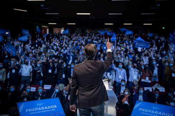 VI Conven&Atilde;&sect;&Atilde;&pound;o da Iniciativa Liberal - IL. O partido re&Atilde;&ordm;ne em conven&Atilde;&sect;&Atilde;&pound;o no Centro de Congressos de Lisboa. Interven&Atilde;&sect;&Atilde;&pound;o de Jo&Atilde;&pound;o Cotrim de Figueiredo, presidente do partido. Lisboa, 12 de dezembro de 2021. JO&Atilde;O PORF&Atilde;RIO/OBSERVADOR