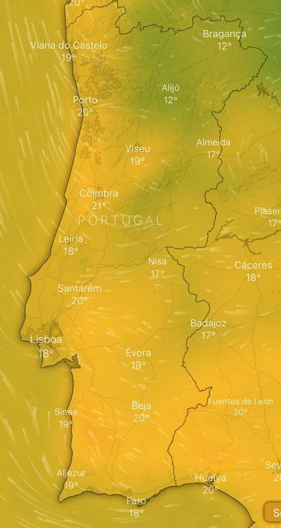 As temperaturas previstas para dia 31 de dezembro e 1 de janeiro Ã  tarde