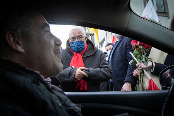 Campanhas para as elei&Atilde;&sect;&Atilde;&micro;es legislativas de 2022: A&Atilde;&sect;&Atilde;&pound;o de campanha na Guarda do candidato pelo Partido Socialista, Ant&Atilde;&sup3;nio Costa, secret&Atilde;&iexcl;rio-geral do PS e candidato a primeiro-ministro. As elei&Atilde;&sect;&Atilde;&micro;es legislativas realizam-se no pr&Atilde;&sup3;ximo dia 30 de janeiro de 2022. Guarda, 21 de janeiro de 2022. JO&Atilde;O PORF&Atilde;RIO/OBSERVADOR