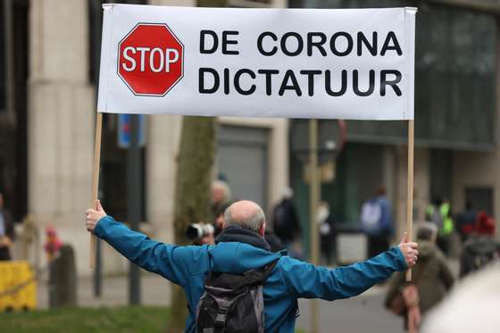 Anti vaccine protest in Brussels