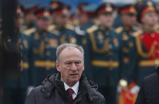 epa09187154 Russia's Security Council Secretary Nikolai Patrushev arrives to watch the Victory Day military parade in the Red Square in Moscow, Russia, 09 May 2021. The Victory Day military parade annually takes place 09 May 2021 in the Red Square to mark the victory of the Soviet Union over the Nazi Germany in the World War II.  EPA/MAXIM SHIPENKOV