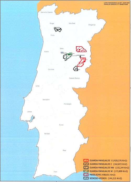 Mapa das seis &Atilde;&iexcl;reas abrangidas pelo concurso de prospe&Atilde;&sect;&Atilde;&pound;o de l&Atilde;&shy;tio