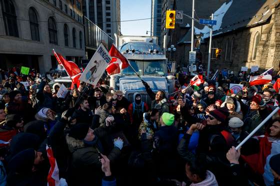 Truckers Protest Vaccine Mandates In Cities Across Canada