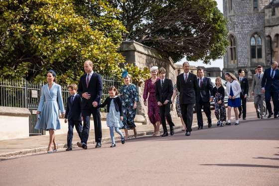 The British Royal Family Attend Easter Service